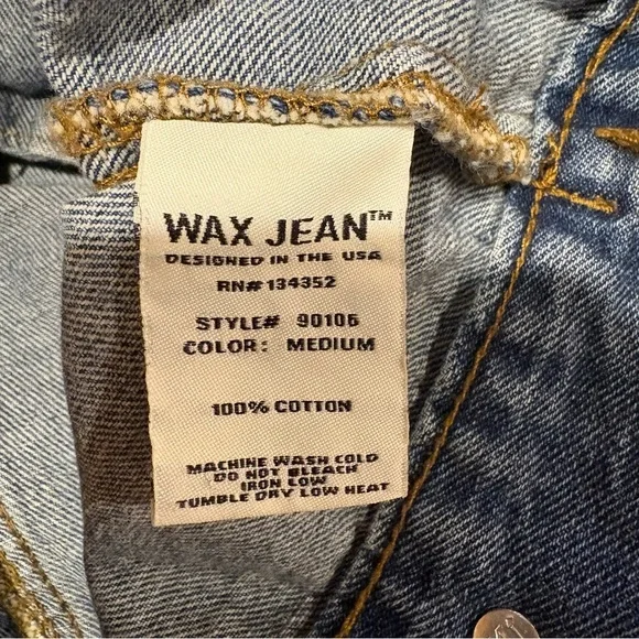 Wax Jean Floral Embroidered distressed jacket size L - Picture 5 of 9